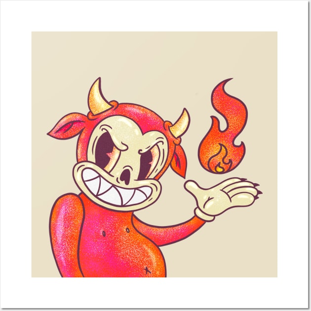 Devil with flame Wall Art by Sasshhaaaart